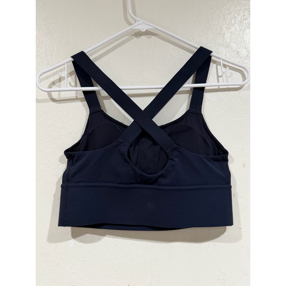 Athleta Solace Bra Navy Blue Strappy Crisscross Back Yoga Sports Bra Size Small - Picture 3 of 7